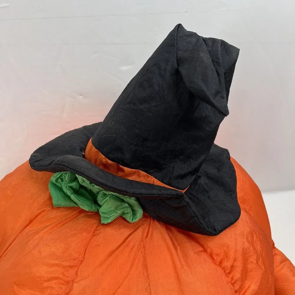 Vtg International‎ Large Pumpkin WitchSilver Halloween  Shelf Sitter Plush Decor